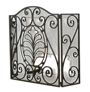 Wrought Iron Mesh Fireplace Cover <b>Fire</b> <b>Guard</b> Decorative Black Finished Fireplace Screens Wood Burning Fireplace Single Panel - Product Image 3