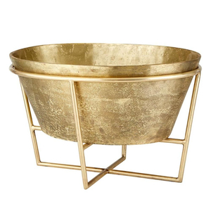 Hielera Minimalista de Metal Dorado con Soporte, Accesorios para Bares de Hoteles, Hielera de Latón Hecha a Mano, Enfriador de Vino - Product Image 1