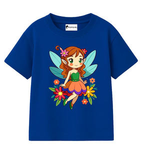 Impreso de punto 100% algodón transpirable Casual niños manga corta cuello redondo Camiseta personalizable marca ODM/OEM servicio 180g - Product Image 5