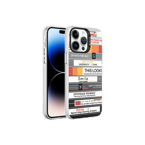 Coque rigide anti-traces de doigts en argent, design Mottos tendance, pour iPhone 14 Pro Max, coque arrière de protection en plastique de haute qualité A1 INS - Product Image 1