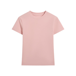 T-shirt décontracté pour femme, coupe ajustée, manches courtes, été, 220 grammes, coton tricoté, logo, anti-froissement, séchage rapide, anti-boulochage, tendance - Product Image 4
