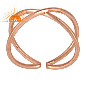 Collection classique indienne, nouvelle bague empilable en argent 925 plaqué or rose 14 carats, style infini, fournisseur de bijoux - Product Image 3