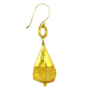 gold plating Teardrop <b>Earrings</b> with <b>Citrine</b> Stone Dangle <b>Earrings</b> for Women - Product Image 3