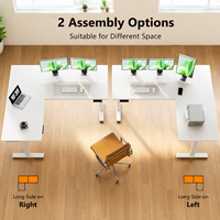 Bureau informatique électrique réglable en hauteur avec triple moteur sans balais, design ergonomique moderne pour usage commercial