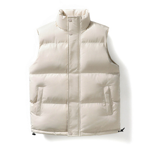 OEM Custom Logo Stand Collar Sleeveless Bubble Puffer Vest <b>Jacket</b> Waterproof Winter <b>Men's</b> Vest - Product Image 4