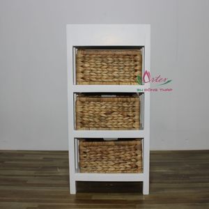 Gabinetto di stile bohémien costruito a mano vietnamita acqua giacinto cassetti ripiano in legno per la casa organizzazione soggiorno decorazione - Product Image 4
