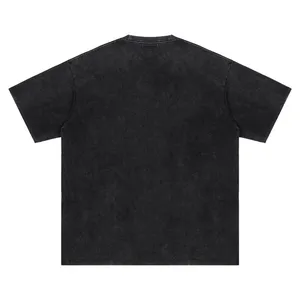 Camiseta de verano divertida de algodón 100% para hombre, camiseta informal holgada con cuello redondo y estampado de error, Top de punto de manga corta para hombre, teñido liso - Product Image 2