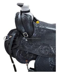 Sillín de caballo Western Roping Ranch, cuero auténtico, antiguo, tallado a mano, sillín de vaquero hecho para equitación y ganadería - Product Image 5