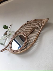 Hot Sale Rattan <b>Mirrors</b> Decoration Wall <b>Mirrors</b> Frame <b>Light</b> Customize Package Dining Room Furniture - Product Image 3