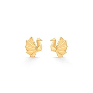 Rose Gold Flower Stud <b>Earrings</b> with Pear-Cut <b>Moissanite</b> and Pearl for Wedding and Engagement - Product Image 3