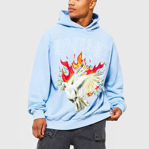 Superventas 100% algodón 450GSM alta calidad calle desgaste estilo pantalla impresa Sudadera con capucha para invierno - Product Image 5