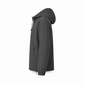 Veste coupe-vent à capuche pour homme personnalisée, légère, en polyester, résistante à l'eau, pour les sports de plein air, fermeture éclair intégrale, fournisseur en gros OEM ODM UE - Product Image 4