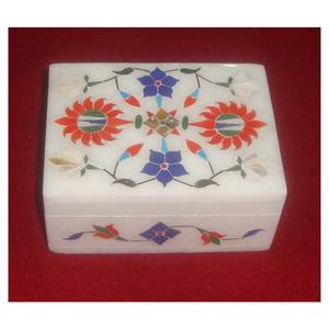 Fabricant de belle incrustation de marbre Antique faite à la main, Design de fleur, boîte à cadeaux d'entreprise - Product Image 1