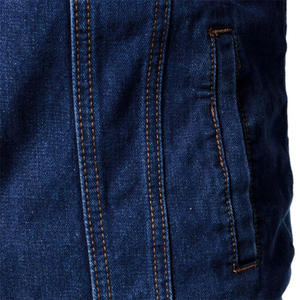 Bonne qualité personnalisé décontracté mince à manches longues High Street 100% coton Denim veste hommes déchiré Biker Style classique Vintage bleu - Product Image 4
