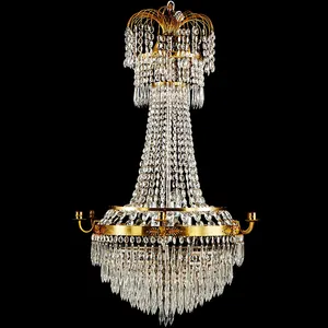 Decoratieve Nordic Stijl Led Verlichting Villa Hertest Gebouw Grote Kristallen Luxe Moderne Hanglamp Kroonluchters