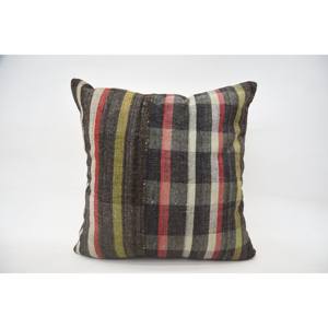 หมอนลายสก็อตหลากสี24x24นิ้วผ้าขนสัตว์สไตล์วินเทจเทคนิคการถักลายสก็อต - Product Image 1