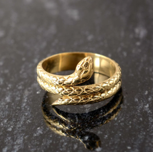 Anillo de Serpiente Chapado en Oro de 18K Estilo Caliente, Anillo Gótico Punk de Latón Genuino para Mujer, Anillo Envolvente Punk de Serpiente al por Mayor para Mujer - Product Image 5