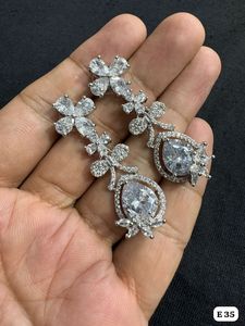 Nouvelles Boucles d'Oreilles de Mariage Indiennes Exclusives et Légères en Argent Plaqué, Motif Floral, Style Ethnique, pour Femmes Américaines - Product Image 4