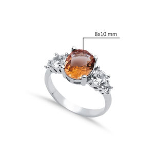 8x10mm Oval Sultanite Cluster <b>Ring</b> CZ Rhodium Plated 925 Sterling Silver jewelry for wholesale buyer Elegant Handmade Design - Product Image 2