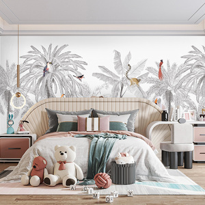 3D Arbres Fleur <span class=keywords><strong>Papier</strong></span> <span class=keywords><strong>Peint</strong></span> Feuille Nature <span class=keywords><strong>Papier</strong></span> <span class=keywords><strong>Peint</strong></span> Tropical <span class=keywords><strong>Papier</strong></span> <span class=keywords><strong>Peint</strong></span> Paysage Banane <span class=keywords><strong>Vert</strong></span> Moderne 100% Produit Personnalisé - Product Image 3