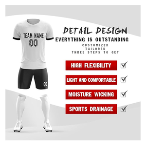 Uniformes de fútbol unisex OEM impresión por sublimación completa para hombres diseño personalizado con logotipo y nombre para ropa de entrenamiento de fútbol - Product Image 2