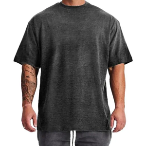 เสื้อยืดชายสะพายไหล่ทรงโอเวอร์ไซส์ลายพื้นดีไซน์ไม่เหมือนใครผ้าเจอร์ซีย์240กรัมใส่สบาย - Product Image 4