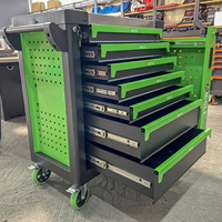 Carro de Herramientas para Taller con 250 Piezas y 7 Cajones, Gabinete de Herramientas de Garaje, Caja de Herramientas Mecánicas de Alta Resistencia para Reparación de Autos