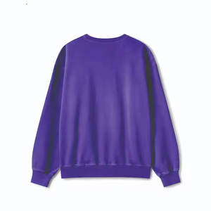 2025 nueva llegada hombres sólido cuello redondo pulóver estampado polar ácido lavado Sunfaded sudadera venta al por mayor fabricante de ropa - Product Image 1