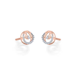 Pendientes de Diamantes con Aro Solar en Oro Rosa para Mujer - Product Image 4