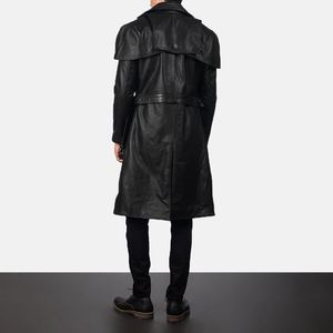 Customized Color Breathable Winter Leather <b>Coat</b> for Men with Long Collar OEM Service Men's Clothing Long <b>Coat</b> - Product Image 4