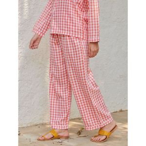 Neer Cotton <b>Pajama</b> Set-Breathable Summer <b>Plaid</b> Pj's with Elastic Waist - Product Image 5