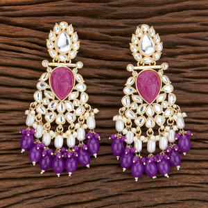 Latest Handmade Wholesale Indo Western Stone <b>Earring</b> With Gold Plating 108991 in <b>Fashion</b> Jewellery - Product Image 4