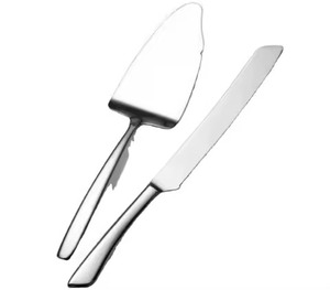 Juego de cuchillos y servidores para pasteles de acero inoxidable con aspecto de lujo, servidores de pastelería, juego con acabado dorado de dos usos para servir y cortar pasteles - Product Image 6
