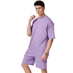 Ensemble 2 pièces de t-shirt à manches courtes pour hommes de la meilleure qualité dernier modèle de service OEM à motif solide - Product Image 5