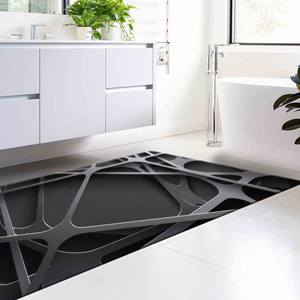 Tapis imprimé : Moderne, Antidérapant, Personnalisé, Couloir, Mariage, Sol, Noir, Tendance, 3D, Décoration de bureau, Tapis fin non tissé - Product Image 4