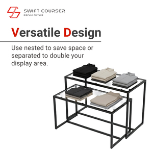 Mesas Auxiliares Modernas Rectangulares con Tapa de Cristal para Tiendas Minoristas - Product Image 3