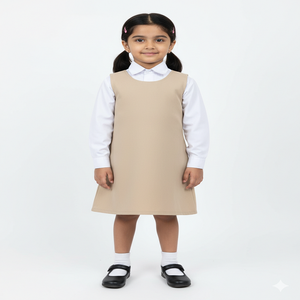 Ensemble de tablier et de polo pour filles d'école de haute qualité, uniformes scolaires internationaux, tissu personnalisé en polyester/coton - Product Image 2