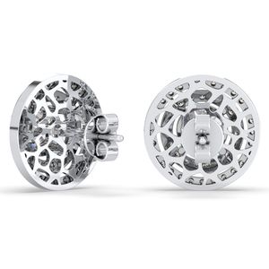 REYES Best Selling Round Shape 2.2 Carat Lab Grown Diamond Screw Back <b>Stud</b> <b>Earrings</b> in 925 Sterling Silver Women <b>Fine</b> Jewelry - Product Image 4