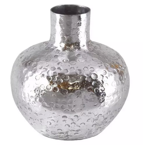 Modern Aluminium Hammered Design Nickel Plated Finishing Metal Flower Vase <b>Wedding</b> Table Top Decoration Flower Vase Unique Style - Product Image 5