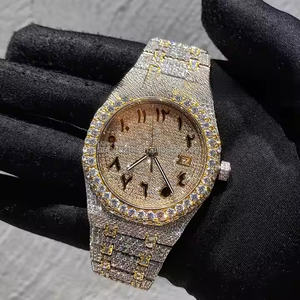 <b>Mens</b> Luxury Square Alloy Quartz Watch with Moissanite Diamonds <b>Stainless</b> <b>Steel</b> Band Sapphire Glass Precision Timepiece - Product Image 2