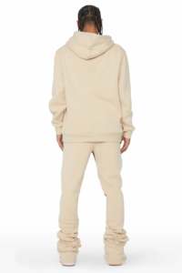 Survêtement deux pièces en coton éponge français surdimensionné pour hommes imprimé bouffant empilé personnalisé évasé hiver grande taille - Product Image 5