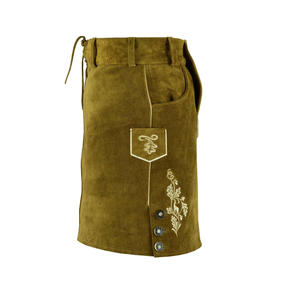 Más vendido cuero de vaca auténtico Lederhosen mujeres señoras Octoberfest traje Damen Wurst Fest traje verde oliva claro - Product Image 4