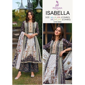 <span class=keywords><strong>New</strong></span> Pure Linen Digital gedruckt Anarkali Style Kurti mit Hose & Fancy Dupatta Frauen tragen Großhändler aus Indien - Product Image 1