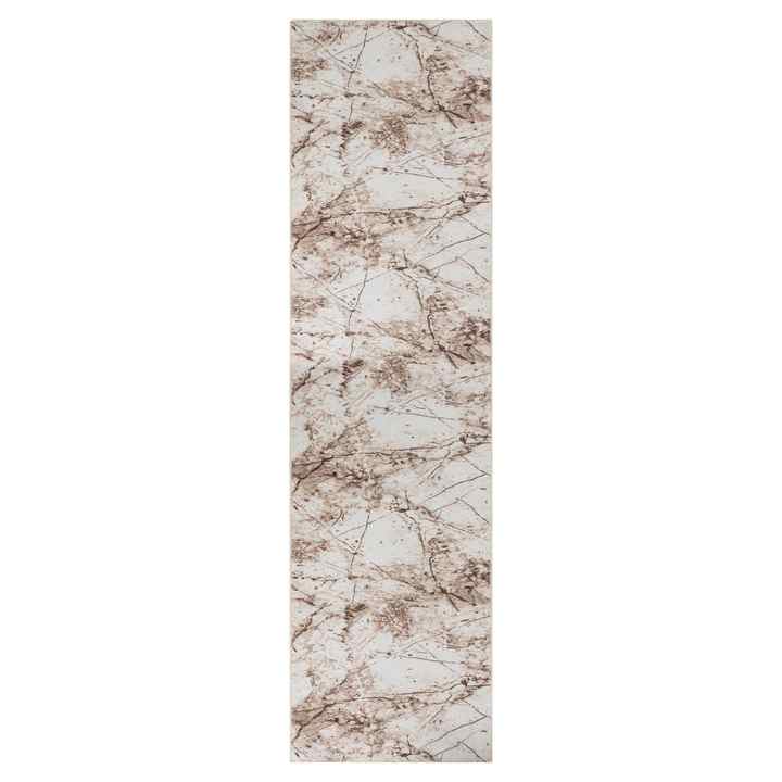 Vl Washable Non-Slip Based Silvia Cutting Roll Carpet Runner Gray-white-black