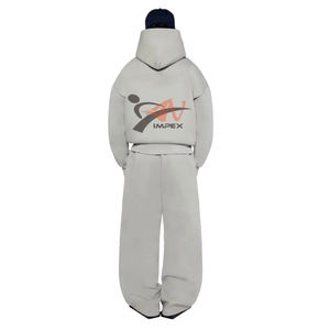 ชุดวอร์มผ้าฟลีซเนื้อหนาแบบสบายๆ ผลิตจากผ้าฝ้าย 100% สำหรับผู้ชาย เสื้อฮู้ดดี้และกางเกงขายาวจ็อกเกอร์ ผลิตโดยผู้ผลิตชุดวอร์ม - Product Image 4