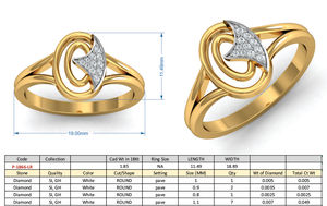 แหวนทองเหลืองทรงวงรีประดับเพชรซิคอนชุบทอง 18k ลายวน สำหรับผู้หญิง ขายส่ง - Product Image 4