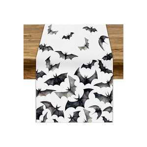 Corredores de mesa de boda de material de algodón 100% bordados a granel con logotipo privado personalizado - Product Image 2