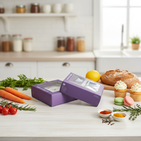 Boîtes d'emballage rigides pour gâteaux, écologiques, imperméables, biodégradables, recyclables, avec fenêtre transparente, en carton robuste, personnalisables, avec gaufrage