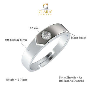 Anillos de Plata de Ley 925 de Primera Calidad para Hombre, Estilo Hip Hop, Diseño Geométrico con Incrustaciones de Diamantes, Platino - Product Image 5