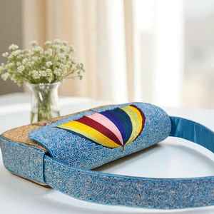 Sac à perles multicolores avec poignée, sac à main, sac à main décontracté, artisanat indien, fait à la main, sac baguette, - Product Image 6